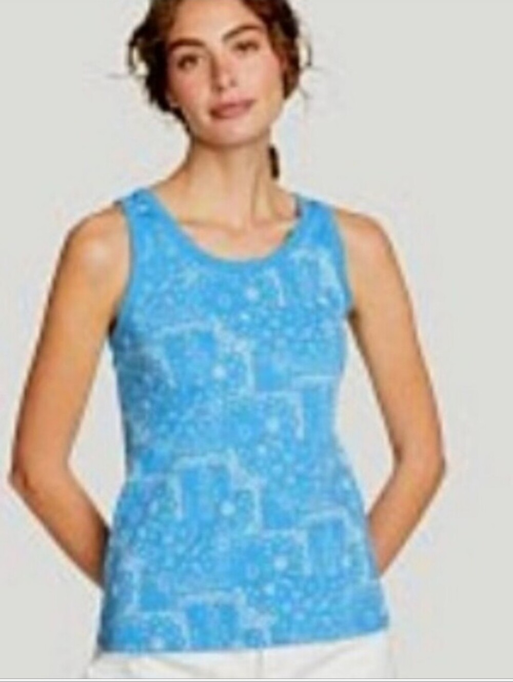 ☀️ SUMMER SALE!! NWT Bandana Paisley Print Blue & White Cotton Tank Top- XL Tall